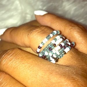 Caribbean Blue Adjustable Finger Beads